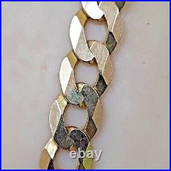 9ct Gold curb chain (Cuban) Weight 22.4 grams Length 21 inch Width 8mm