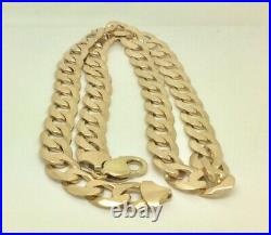 9ct Gold solid flat curb chain 22