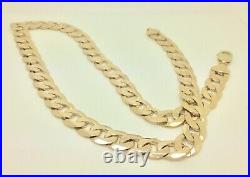 9ct Gold solid flat curb chain 22