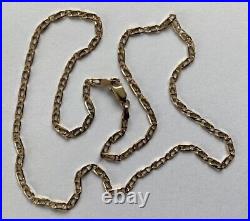 9ct Hallmarked Fancy Link Chain. 18 Length. Width 2.5mm. 4.6 grams