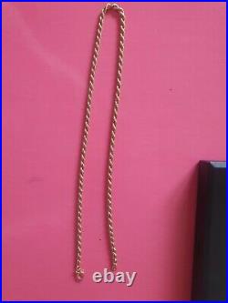 9ct Hallmarked Gold Rope Chain Necklace, used, 16