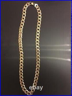 9ct Heavy Gold Curb Chain. 123grams 28.5in Long 14mm Wide