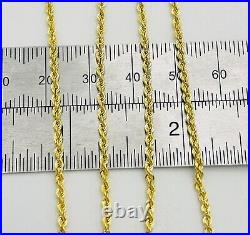 9ct Real Yellow Gold 2mm Twisted Rope Link Chain Necklace 16 18 20 22 24