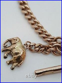 9ct Rose Gold Albert Chain Stamped Every Link Heavy 43 Grams