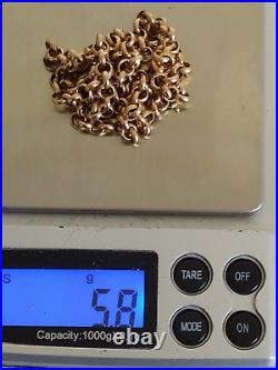 9ct Rose Gold Belcher Chain 5.8 Grams 19 inches Hallmarked 1981