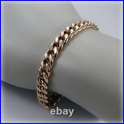 9ct Rose Gold Curb Link 7.5 Bracelet