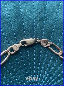 9ct Rose Gold Figaro Italian Chain Bracelet 9in X 6mm