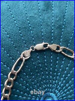 9ct Rose Gold Figaro Italian Chain Bracelet 9in X 6mm
