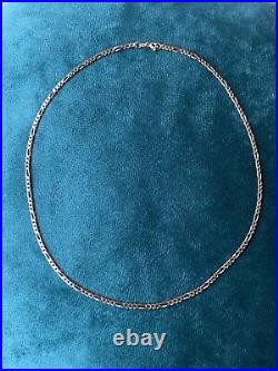 9ct Rose Gold Figaro Solid Chain Necklace 18 Inches X 3mm 6.16g Hallmarked