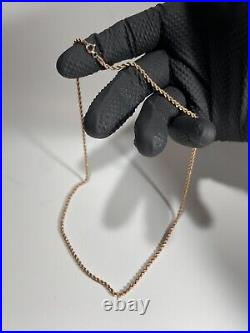 9ct Rose Gold Hollow Rope Chain 16
