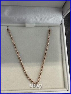 9ct Rose Gold Rope Necklace New