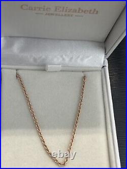 9ct Rose Gold Rope Necklace New