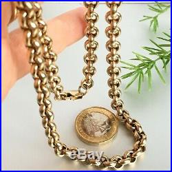 9ct SOLID GOLD BELCHER CHAIN HEAVY MENS NECKLACE 22 1/2 83.5g IMPRESSIVE