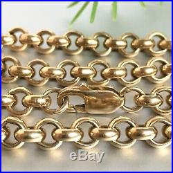9ct SOLID GOLD BELCHER CHAIN HEAVY MENS NECKLACE 22 1/2 83.5g IMPRESSIVE