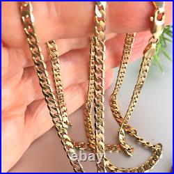 9ct SOLID GOLD CHRIST on CROSS & 9ct SOLID GOLD CURB 27 CHAIN 25.4g