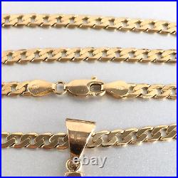 9ct SOLID GOLD CHRIST on CROSS & 9ct SOLID GOLD CURB 27 CHAIN 25.4g