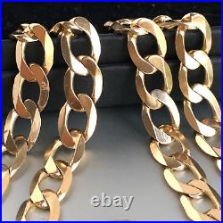 9ct SOLID GOLD CURB CHAIN 20 3/8 MEN'S 30.95g GORGEOUS