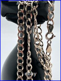 9ct SOLID GOLD CURB LINK CHAIN / NECKLACE, LENGTH 51CM (21)