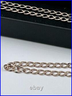 9ct SOLID GOLD CURB LINK CHAIN / NECKLACE, LENGTH 51CM (21)