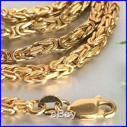 9ct SOLID GOLD Square Byzantine Chain LONG 24 1/4 30g UNISEX