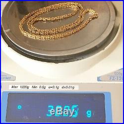 9ct SOLID GOLD Square Byzantine Chain LONG 24 1/4 30g UNISEX