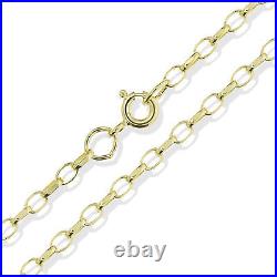 9ct Solid Gold 16 18 20 22 24 28 Oval Round D/c Belcher Rope Pow Chain Necklace