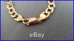 9ct Solid Gold Curb Chain 20 inches long and wide links. Hallmarked. 16.5 grams
