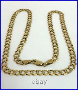 9ct Solid Gold Hallmarked Flat Curb Link Chain Necklace 19 x 6mm