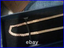 9ct Solid Gold Pave Cuban Curb Chain Diamond Cut 16- 7g-close Links- Glorious