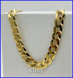 9ct Solid Yellow Gold 6mm Curb Link Chain Mens Heavy Necklace 20 inch New 15gram