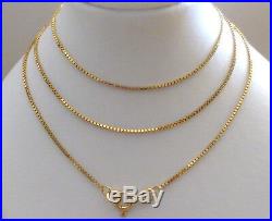 9ct Solid Yellow Gold Box Chain Necklace 55cm's 22 Inches N10