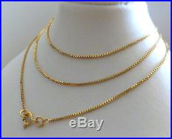 9ct Solid Yellow Gold Box Chain Necklace 55cm's 22 Inches N10