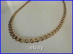 9ct Solid Yellow Gold Curb Chain 18 Inches 10 Grams Hallmarked