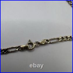 9ct Solid Yellow Gold Figaro Chain 18 3g Hallmarked Free U. K. Postage