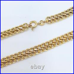 9ct Solid Yellow Gold Herrington Chain Necklace 16 Inch Hallmarked