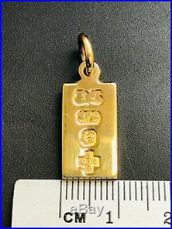 9ct Solid Yellow Gold Ingot Pendant