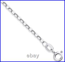 9ct White Gold Belcher Chain Necklace 16 18 20 22 24 Fully Hallmarked