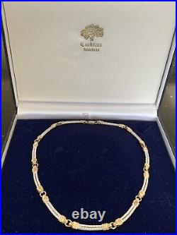 9ct Yellow And White Gold Rope Design Necklace
