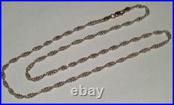 9ct Yellow And White Gold Twisted Ball Chain Necklace 47cm