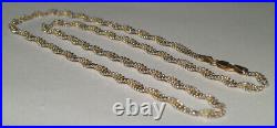 9ct Yellow And White Gold Twisted Ball Chain Necklace 47cm