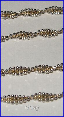 9ct Yellow And White Gold Twisted Ball Chain Necklace 47cm