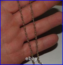 9ct Yellow And White Gold Twisted Ball Chain Necklace 47cm