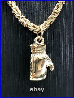 9ct Yellow GOLD ICE BOXING GLOVE MENS Icy Shine Shiny BLING RAPPER PENDANT