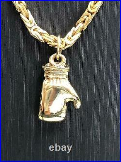 9ct Yellow GOLD ICE BOXING GLOVE MENS Icy Shine Shiny BLING RAPPER PENDANT