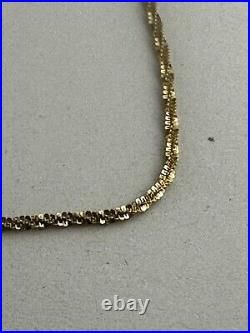 9ct Yellow GOLD LINK CHAIN 17.5 x Singapore Twist Necklace Ship Worldwide