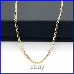 9ct Yellow Gold 1.5mm Flat Curb Link Chain Necklace 16 18 20 22 24 New