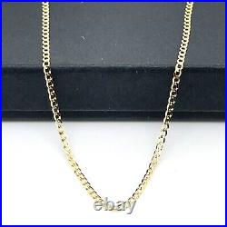 9ct Yellow Gold 1.5mm Flat Curb Link Chain Necklace 16 18 20 22 24 New