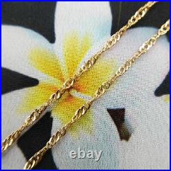 9ct Yellow Gold 1.9mm Singapore Twist Chain Necklace 18 20 24 inch Men Women