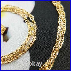 9ct Yellow Gold 1.9mm Singapore Twist Chain Necklace 18 20 24 inch Men Women