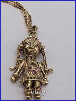 9ct Yellow Gold 15 Chain With Ragdoll Pendant 4.13g